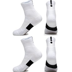 보나리빙 압박 중목 골프양말 2켤레 세트, A(화이트, 화이트)