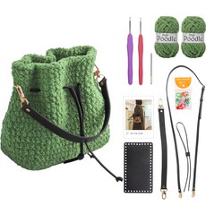 yarna 하이푸들 조리백 블랙세트 DIY 패키지, 7 올리브그린, 랜덤발송(단수링), 1세트