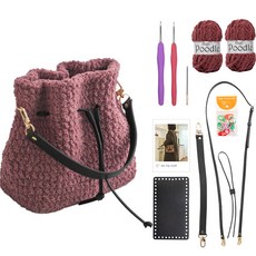 yarna 하이푸들 조리백 블랙세트 DIY 패키지, 16 솔리드핑크, 랜덤발송(단수링), 1세트