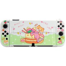 HOHOO UOGO Hofu Switch OLED 保護殼超薄插圖保護套, 蛋糕柴犬, 1個