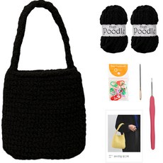 Yarna high poodle芒果袋DIY包, 15黑色，隨機發貨（單環）, 1套