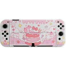 UOGO 호후 닌텐도 스위치 OLED 케이스 슬림 일러스트 커버, 케이크 냥이, 1개 완구_취미/콘솔/휴대용게임기 반품 최저가 8,160원