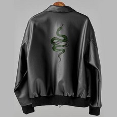 세븐룩북 남성용 SNAKE 오버핏 레자 투웨이 자켓 BBP003