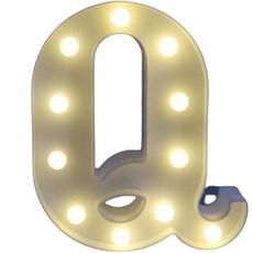 쿼르디 LED 숫자 이니셜 알파벳 무드등, Q