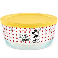 pyrex 米老鼠圓形玻璃球存儲容器檸檬色 946ml, 1個