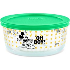 pyrex 米老鼠圓形玻璃球存儲容器綠色 946ml, 1個