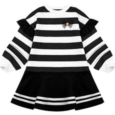 JELISPOON 女童款橫條紋長袖洋裝