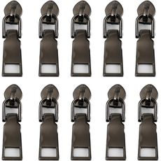 服裝材料5號金屬拉鍊頭, 10個, 黑鎳