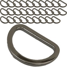 扁平D形環 25mm, 30個, 黑鎳