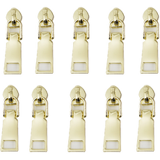 服裝材料5號金屬拉鍊頭, 10個, 檸檬金