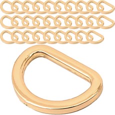 扁平D環 20mm, 30個, 金色