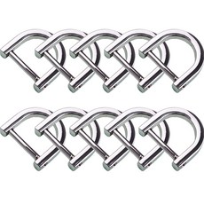 包包配件 D型環 20mm, 10個, 銀色