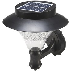 WONHA 太陽能庭園燈 24 LED 壁掛兩用, 晝光色(黑色)