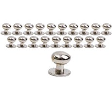 皮革工藝用蘑菇釘 12mm, 20個, 銀