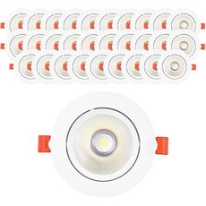 SIGMA LED COB 筒燈 10W 角度可調 DC型 安定器一體式 嵌入式燈, 30個, 晝光色(白色)