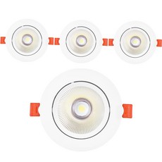 Sigma LED COB 嵌入式筒燈 10W 角度可調 DC型 安定器一體式, 4個, 自然白光(白色)