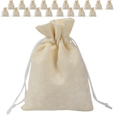 Maket Gamseong 亞麻束口袋 15 x 20, 米色, 20個