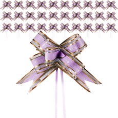 Maket Gamseong 禮物包裝裝飾字母緞帶 50入, 紫色, 80cm