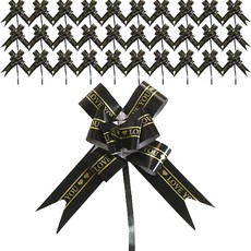 Maket Gamseong 愛心訊息包裝緞帶 100入, 黑色, 69.5cm