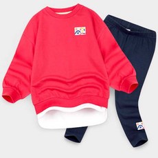 JELISPOON 女童款Happy系列假兩件長袖長褲套裝