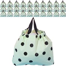 Maket Gamseong 波點束口袋 購物袋 小型, 50個, 綠色