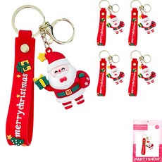 PARTYSHOW 聖誕節鑰匙圈 聖誕老人, 5個, 混合顏色