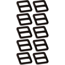 扁平繩帶調節扣 20mm, 10個, 黑鎳色