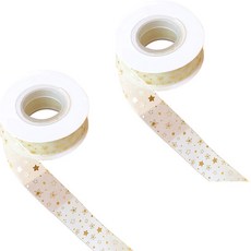 Maket Gamseong 透明緞帶禮物包裝鏤空星星 2入, 混色