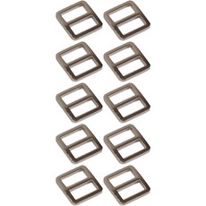 扁平繩帶調節扣 20mm, 10個, 銀色