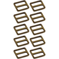 扁平繩帶調節扣 25mm, 10個, 古銅金色