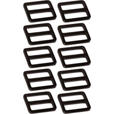 扁平繩帶調節扣 25mm, 10個, 黑鎳色