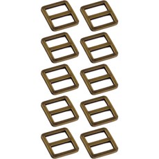 扁平繩帶調節扣 20mm, 10個, 古銅金色