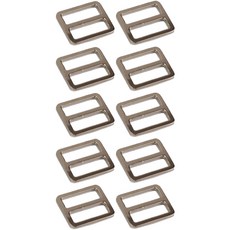 扁平繩帶調節扣 25mm, 10個, 銀色