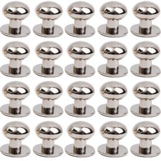 和尚頭 皮革工藝配件 10mm, 銀色, 20個