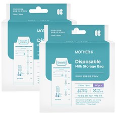 마더케이 일회용 변온 젖병 비닐팩 250ml, 60개입, 2개