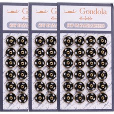 스냅단추 똑딱이 8mm 24p, 엔틱골드, 3세트
