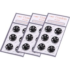 gondola 啪扣 按扣 14mm 6入, 3個, 黑色