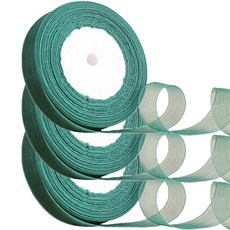 마켓감성 스노우 웨빙 포장 리본장식 끈 3p, 다크그린, 40m