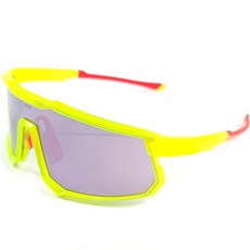 HILX BIG HEAD 運動太陽眼鏡 護目鏡, 黃色(鏡框), 淺紫色鏡面(鏡片)