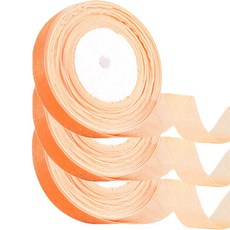 마켓감성 스노우 웨빙 포장 리본장식 끈 3p, 코랄오렌지, 40m
