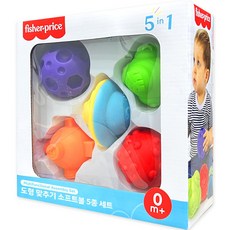 fisher-price 費雪 圖形配對軟球5件組, 混合顏色