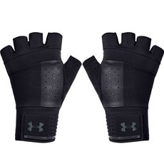 Under Armour 男士舉重手套雙手套組 1328621-001, 黑色
