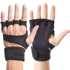 건강별밭 하프 핑거 손목 보호대 세트 블랙, 1세트