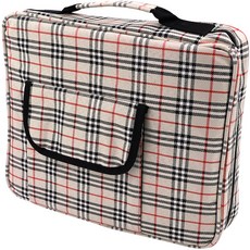 格紋手提包式繞線板收納盒 + 6孔內頁 x 5張組合, 1套, 混合色