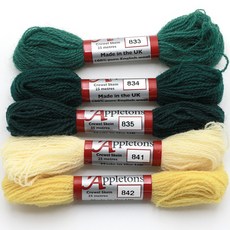 JoyJasu Appleton 羊毛繡線 5件組, 1套, 833, 834, 835, 841, 842