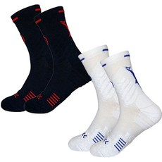보나리빙 運動高爾夫中筒襪 2雙組, C (黑紅色, 白色), 2個