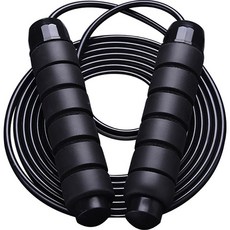 BBEDA 防纏繞鋼絲跳繩, 黑色, 1個