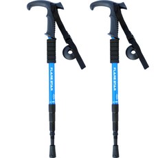 리앤베르 超輕量4節折疊登山杖 2入, 藍色, 2個