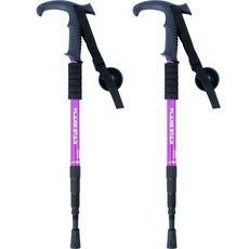 리앤베르 超輕量4節折疊登山杖 2入, 紫色, 2個