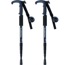 리앤베르 超輕量4節折疊登山杖 2入, 黑色, 2個